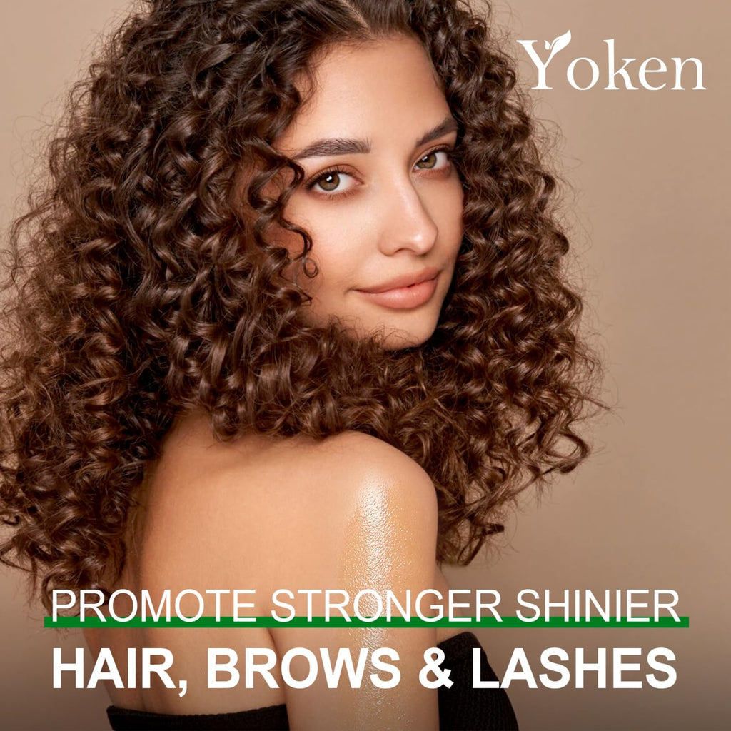 Yoken Pure Castor Oil Glass Bottle 16 fl oz for Face, Body, Hair U780559