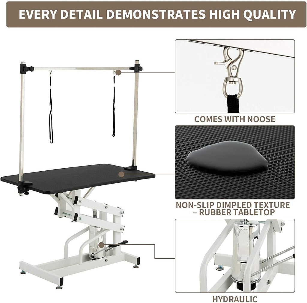 Hydraulic Dog Grooming Table for Small/Large Dogs, Heavy Duty, 43'' Black X512