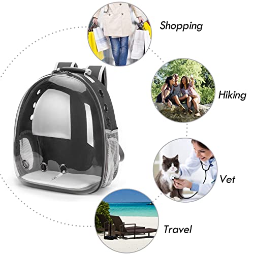 Expandable Cat Carrier Backpack for Small Dogs, Airline Approved, Black C8026