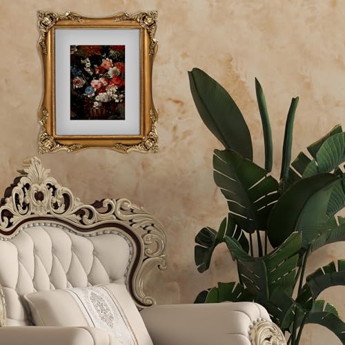 Black Vintage Picture Frame with Mat for 5x7 or 8x10 Photos E9622