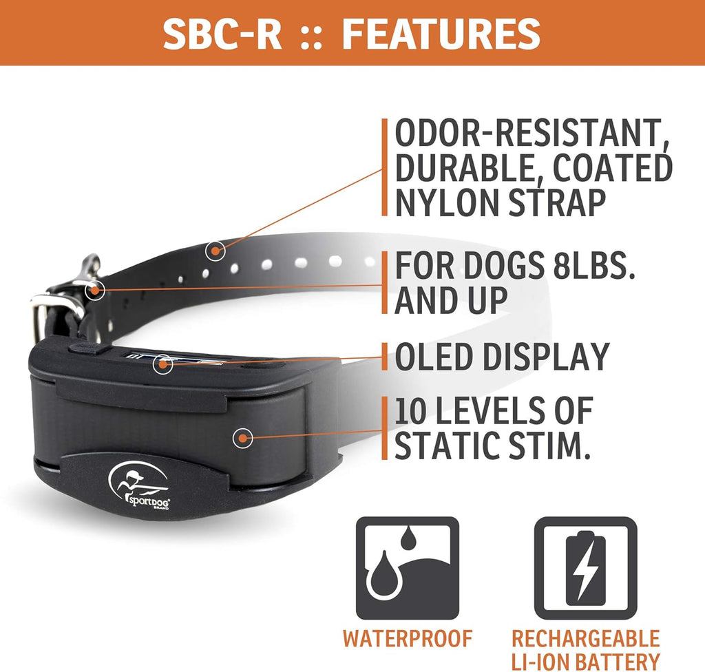 SportDOG Brand NoBark SBC-R Bark Collar - Rechargeable, Waterproof O810