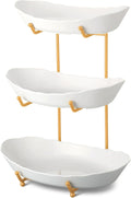 3 Tier Acrylic Fruit Bowl Fruit Basket with Metal Rack Decorative Serving Bowls Vegetable Fruit Stand Snack Nuts Storage Holder for Dessert Plate Cake Tray Party Wedding Kitchen Countertop