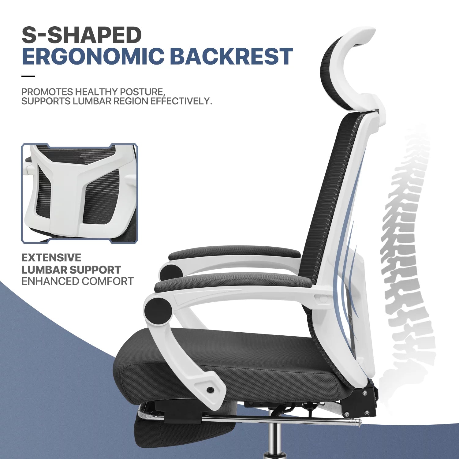 MoNiBloom Computer Desk & Chair Set with Bookshelf, Black N757916