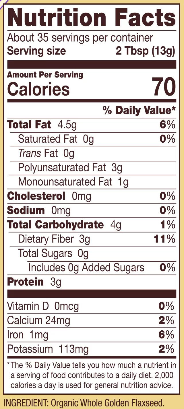 Bob's Red Mill Organic Golden Flaxseed Meal 16 oz (Pack of 3) I215