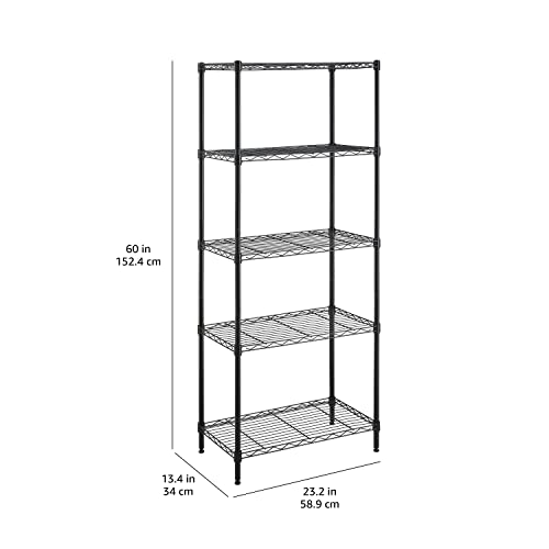 Amazon Basics 3-Shelf Adjustable Steel Wire Rack Storage Shelving, Chrome D243