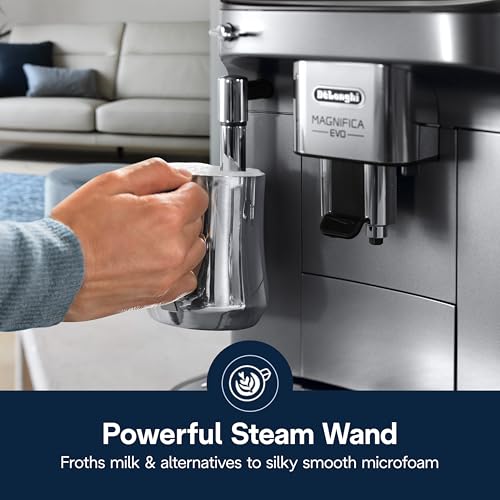De'Longhi Magnifica Evo Automatic Espresso & Coffee Machine with Milk Frother, Silver Z699