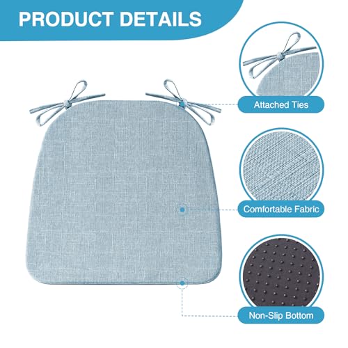 Chair Cushions for Dining Chairs Set of 4, Non Slip with Ties, Black H39445