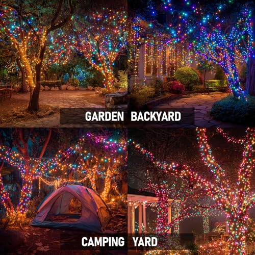 TW SHINE Halloween Lights 328FT Outdoor String Lights with Remote, Purple & Orange F53527