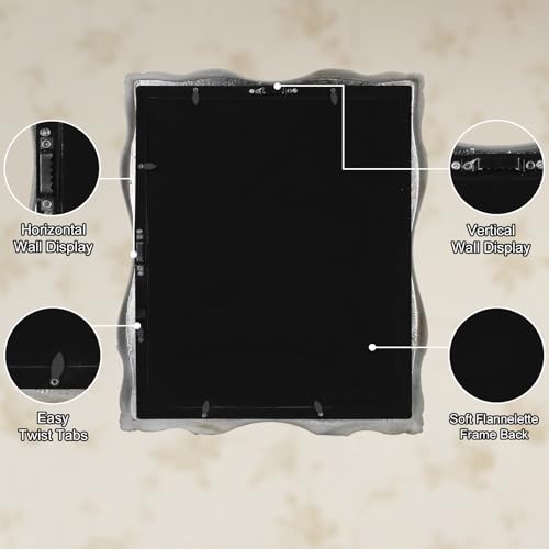 Black Vintage Picture Frame with Mat for 5x7 or 8x10 Photos E9622