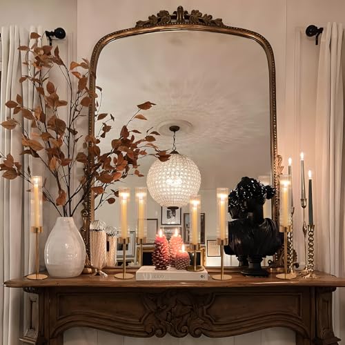 Black Hurricane Candle Holders Set of 6 Glass Taper Candlestick Holders G494