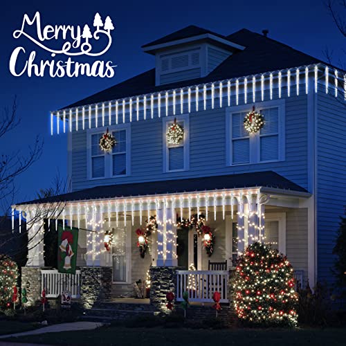 Brightown Christmas Meteor Shower Lights Outdoor 30ft 720 LED Waterproof Blue T277924