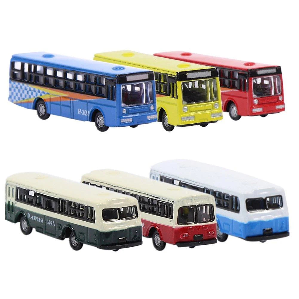 BS150 6pcs Diecast Model Buses 1:160 N Scale Railway Scenery Accessories X763