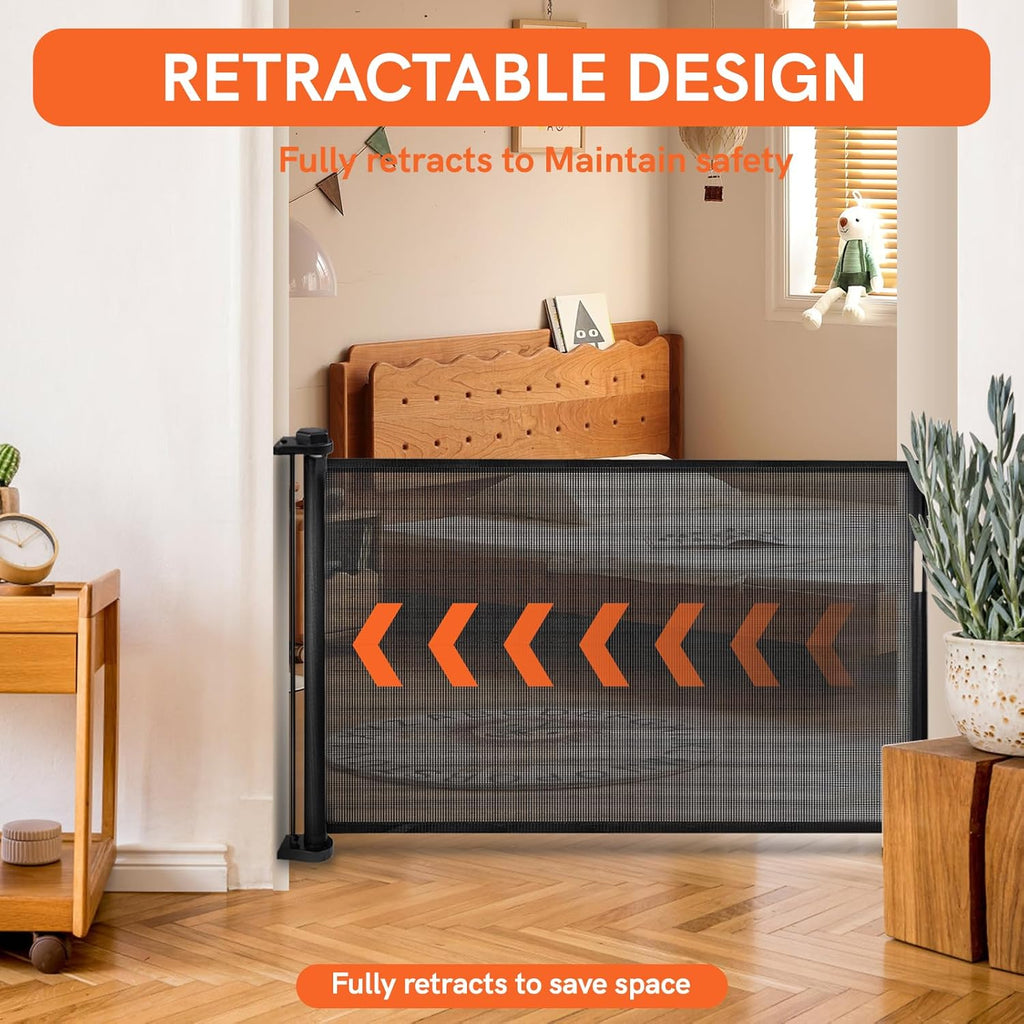 Extra-Wide Retractable Baby & Pet Gate, 31" Tall, Black G29639