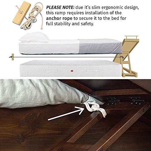 Dog Ramp for Beds - Solid Hardwood, Adjustable up to 37" High, for Small Dogs up to 50lbs F8083