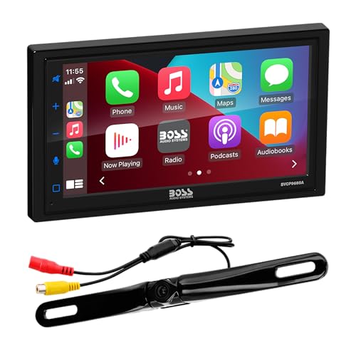 BOSS Audio Systems BCP62 Car Stereo - Apple CarPlay, Double Din, 6.2 Inch Capacitive Touchscreen, Bluetooth, No CD DVD Player, AM/FM Radio Receiver, USB