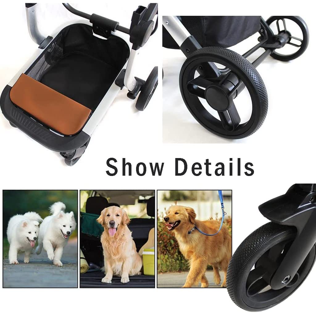 Pet Stroller for Small Medium Dogs Cats, Lightweight Folding 4-Wheel, Grey M6598