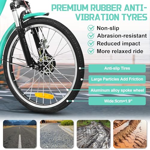 MOOITZ Adult Tricycle 20 Inch 3-Wheel Low Step-Through Cruiser Bike with Baskets X437