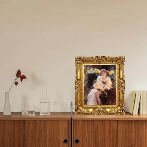 Vintage 8x10 Picture Frame Black Gothic Antique Tabletop Wall Hanging Q4235