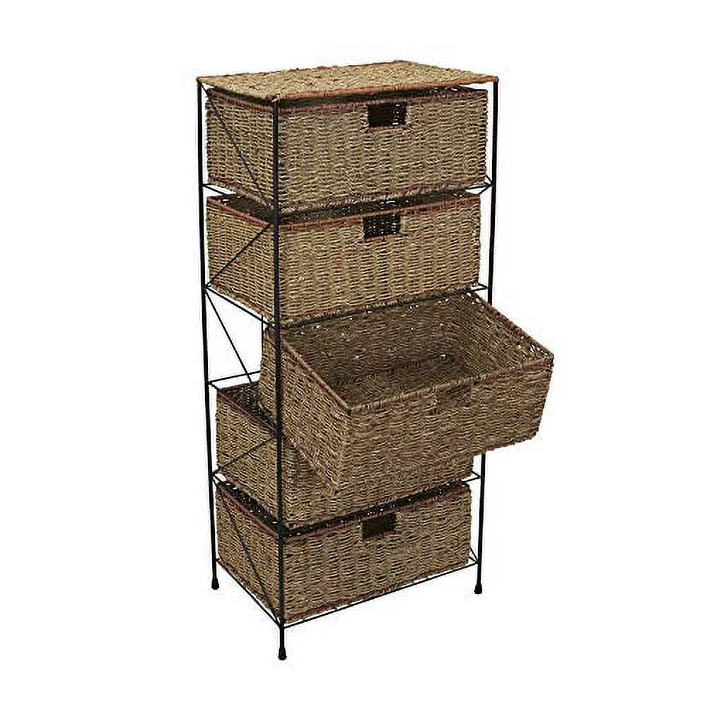 5-Drawer Rattan Storage Unit H290