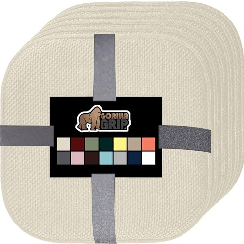 GORILLA GRIP Slip Resistant Chair Cushions, Memory Foam, Set of 2, Beige W525