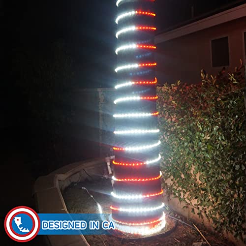 Russell Decor LED Rope Lights Red White Blue 30ft with Remote Control C9460