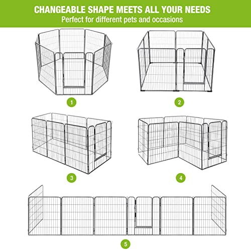 8 Panels Dog Playpen Heavy Duty Portable Indoor Outdoor Fence X710