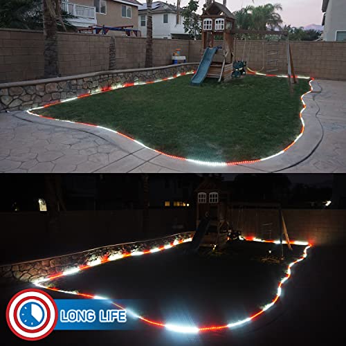 Russell Decor LED Rope Lights Red White Blue 30ft with Remote Control C9460