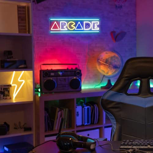 Kavaas Gaming Neon Sign Mushroom Wall Decor for Game Room, Red K6405