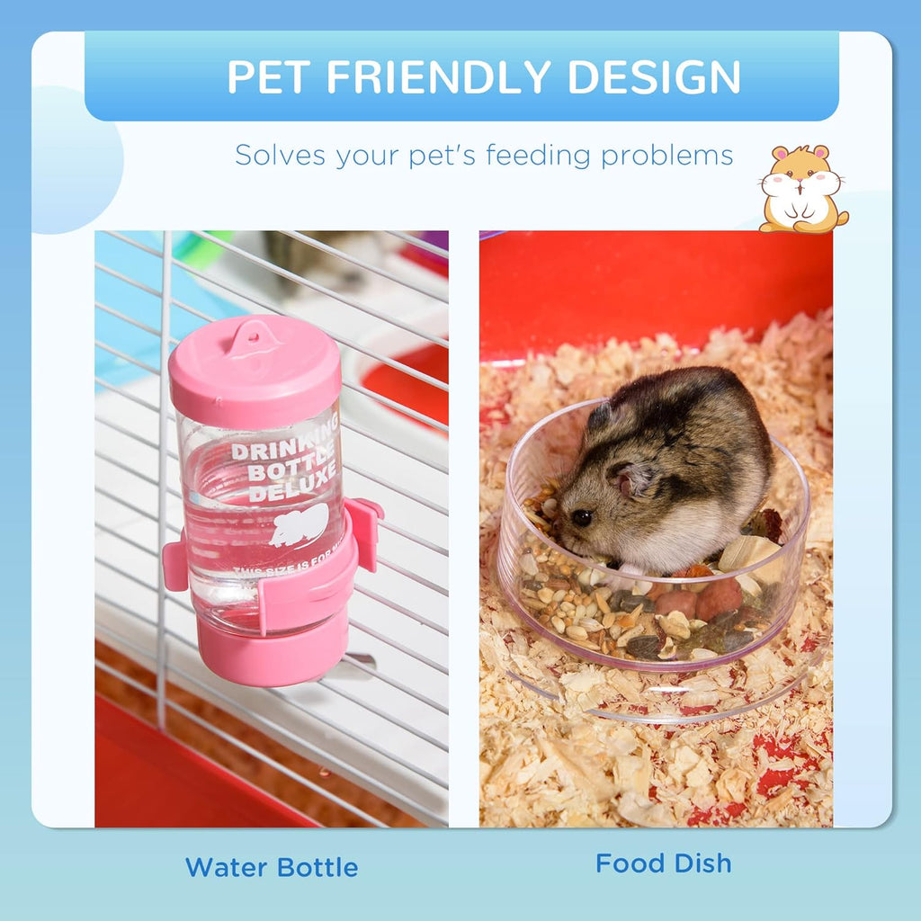 PawHut 2-Level Hamster Cage with Tubes and Tunnels A372656