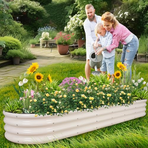 1MORE Galvanized Raised Garden Bed 4x2x1.4ft Metal Planter Box Outdoor D509