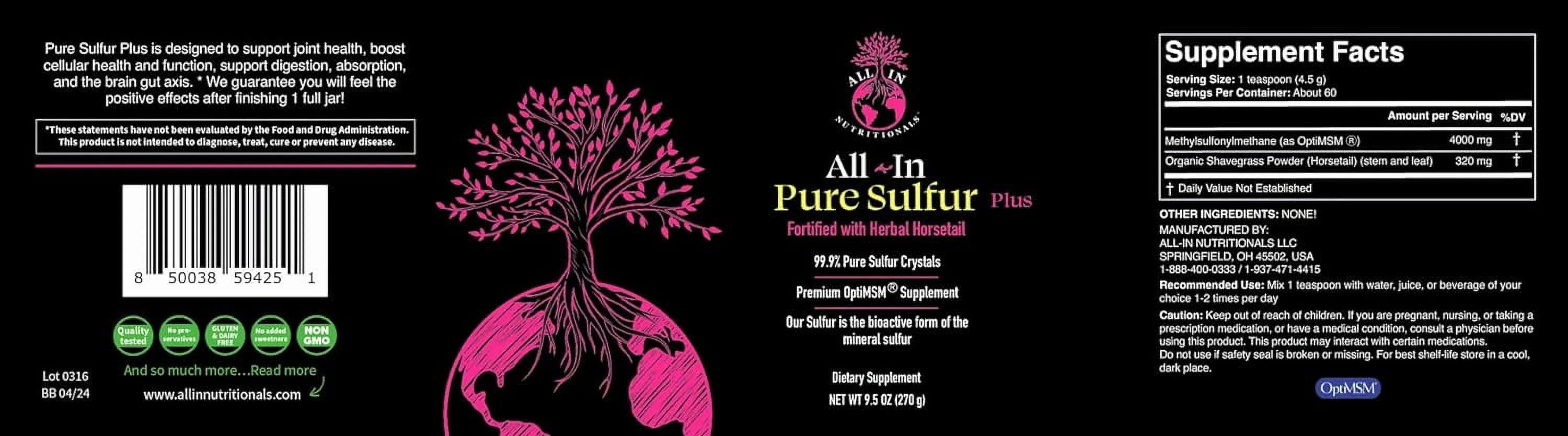 Pure Sulfur Supplement - 60 Servings O169