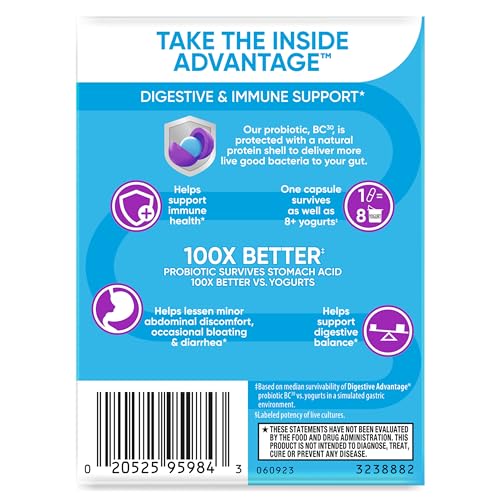 Digestive Advantage Probiotics for Women & Men, 80ct Capsules U2525