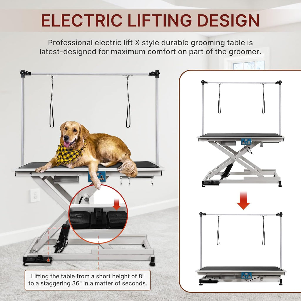 Hydraulic Electric Pet Grooming Table with Adjustable Arms and Nooses S52743