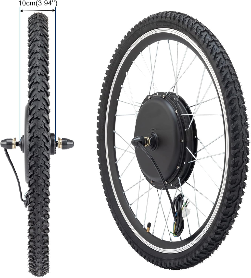 26" 48V 1000W Electric Fat Bike Conversion Kit Rear Wheel with LCD Display U30941