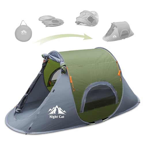Night Cat Pop-up Camping Tent 1 Person Waterproof Instant Setup T7337