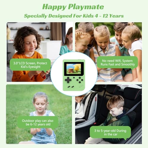 Retro Handheld Games Console with 400 Built-in Games, 3.0 Inch IPS Screen, Gray N346564