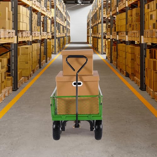 VEVOR 900 Lbs Heavy Duty Steel Garden Cart with 10" Tires and Removable Sides J262