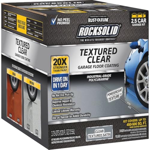 Rust-Oleum RockSolid Garage Floor Coating, 2.5 Car Kit, Textured Clear P7214