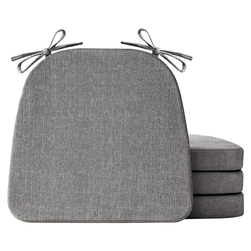 Chair Cushions for Dining Chairs Set of 4, Non Slip with Ties, Black H39445