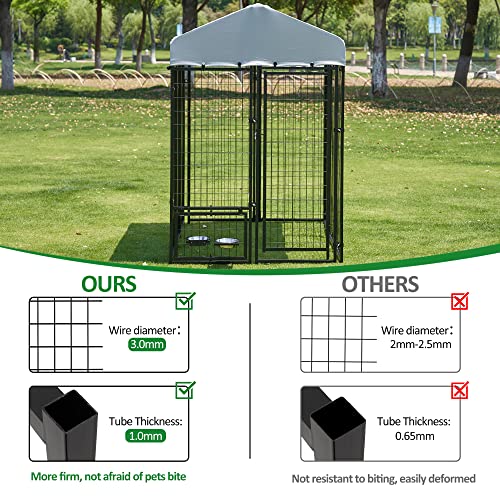 AHB Large Dog Kennel Outdoor Dog House with Waterproof Cover, 8x4x6 ft O3953