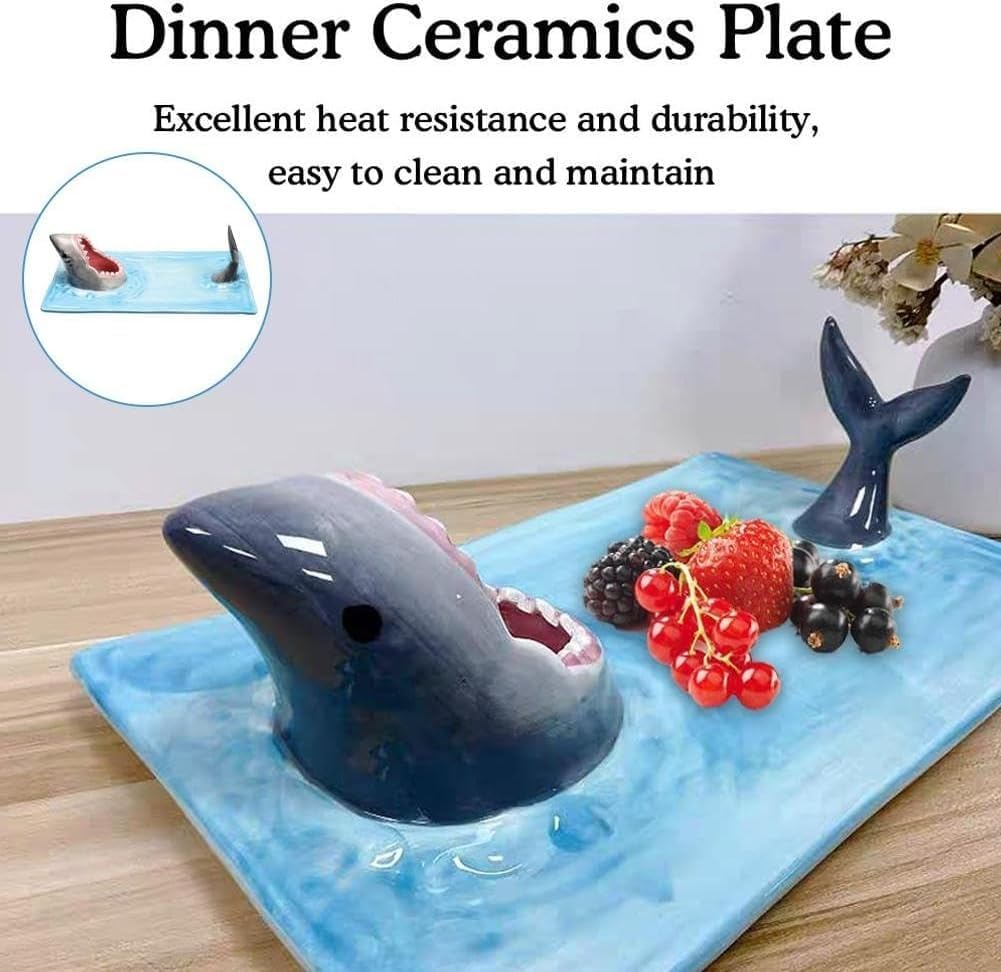 Shark Sushi Plate Handmade Ceramic Platter A7881