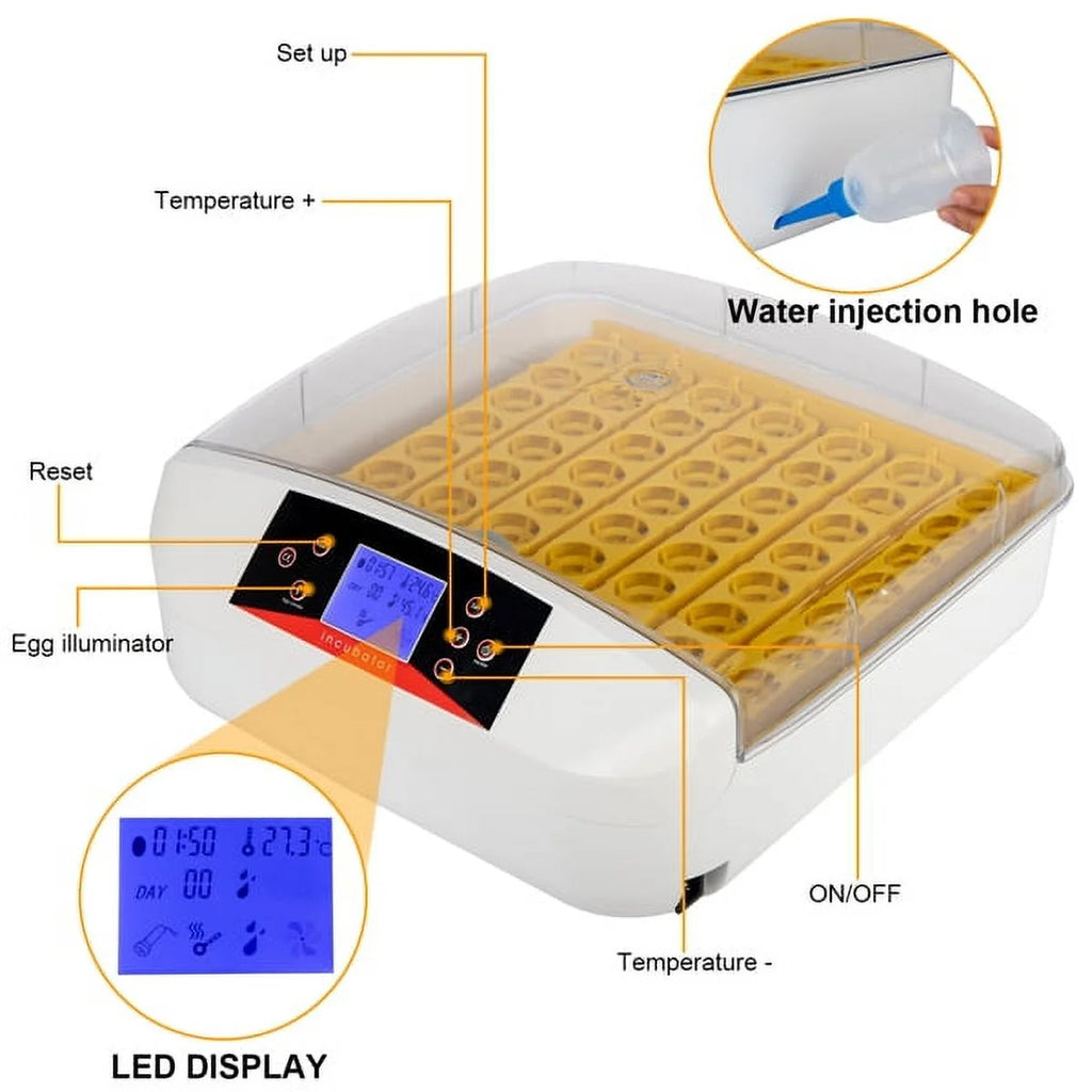 56-Egg Incubator with Automatic Egg Turning, Humidity & Temperature Control F6655