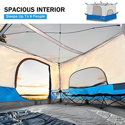 KAMPKEEPER Camping Inner Tent for 10x10 Straight Leg Canopy, Vented Roof, Khaki M60374