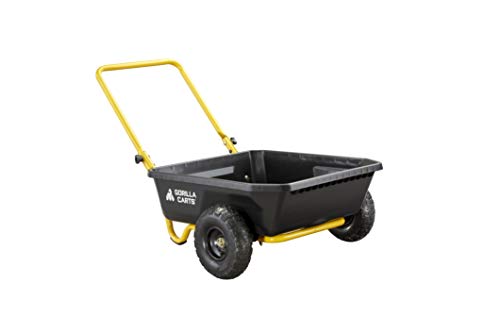 Gorilla Carts GCR-4 Poly Dump Cart, 2-Wheel Garden Wagon, 4 cu ft, 300 lb Capacity R599423