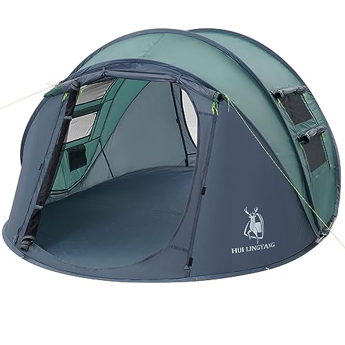 4 Person Pop Up Tent Waterproof Automatic Setup for Camping E652949