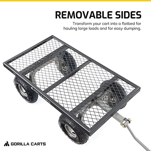 Gorilla Carts Steel Utility Cart Garden Wagon with Removable Sides, 800 Lbs V443484