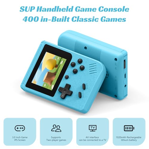 Retro Handheld Games Console with 400 Built-in Games, 3.0 Inch IPS Screen, Gray N346564