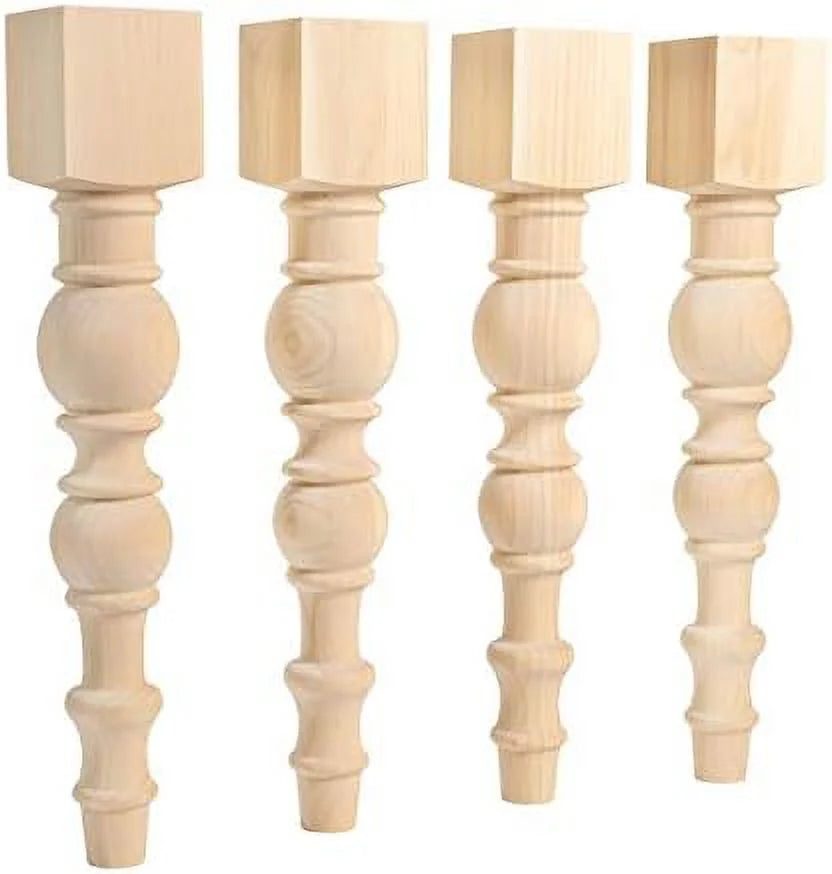Modern Farmhouse Dining Table Legs - Unfinished - Set of 4 N1861