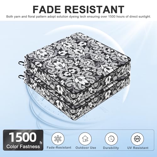 Favoyard Patio Chair Cushions 19 x 19 x 3 Inch Waterproof Outdoor Set of 2, Beige Q67095
