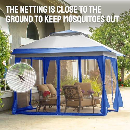 CROWN SHADES 13x13 Pop Up Gazebo with Wheeled STO-N-Go Cover Bag (Grey) N449398